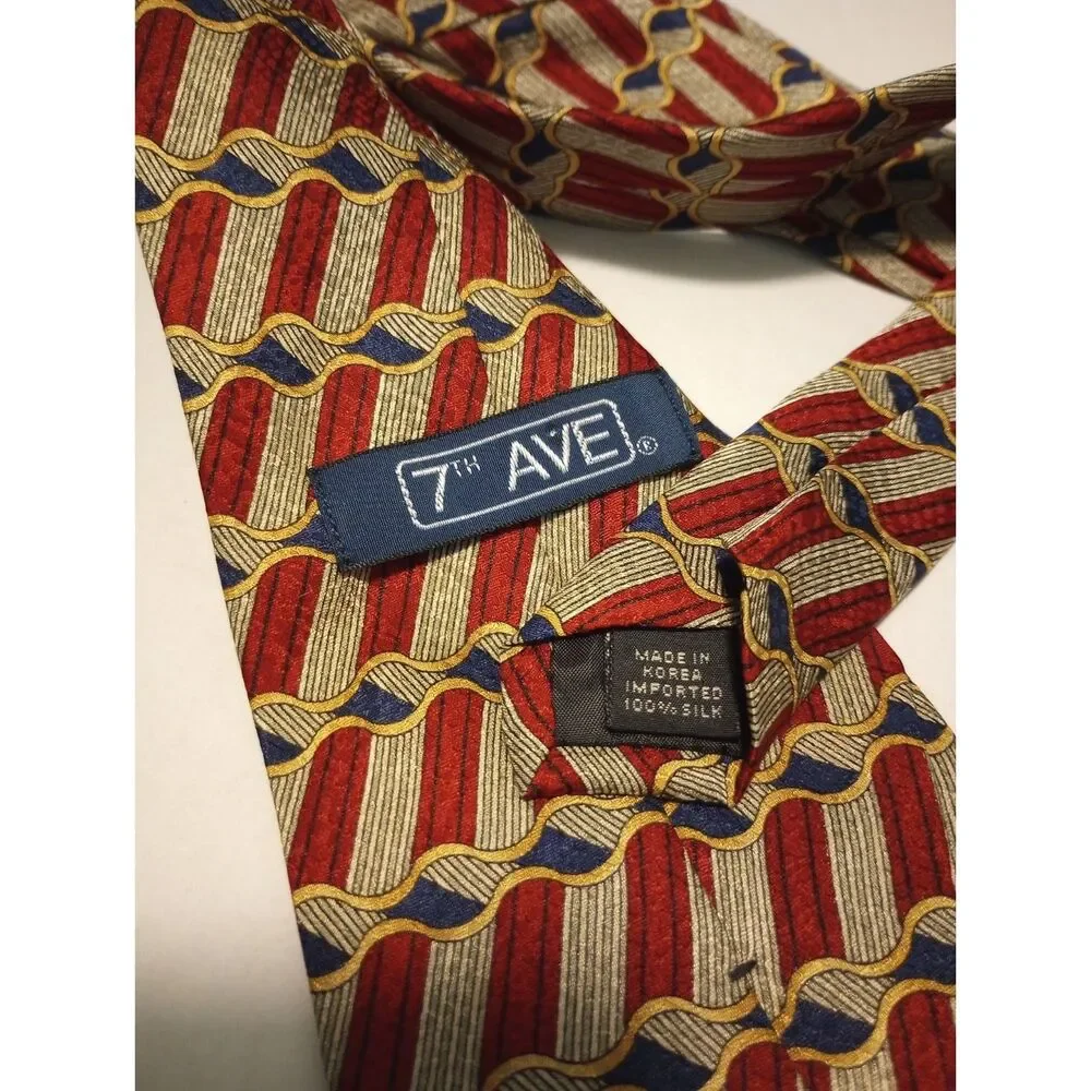 7th Ave 100% Silk Men's Neck Tie 59 inches long